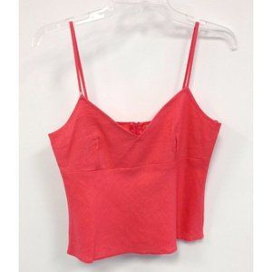 NWOT Exquz Coral Pink Linen Blend Crop Tank top